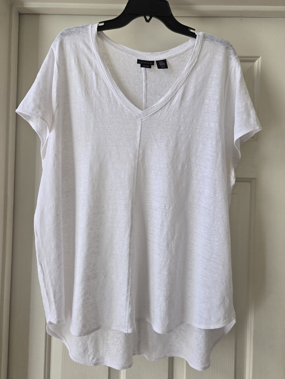 Tahari Linen Top, Excellent Condition, White 2X